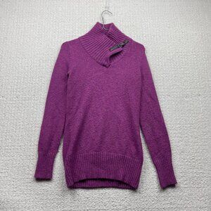 Twik By Simons Contemporary Sweater Sz S Asymettrical Funnel Neck Strap Purple